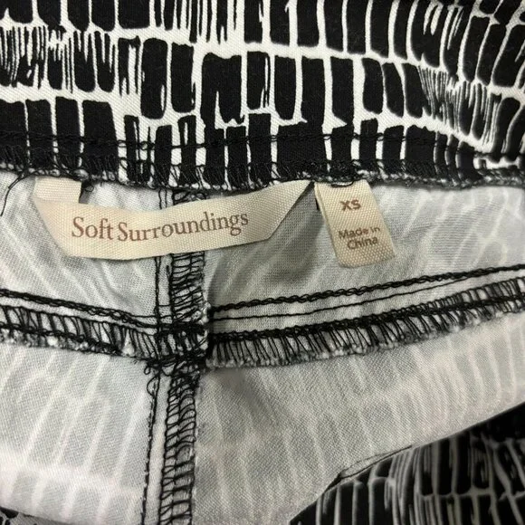 Soft Surroundings Womens XS Black & White Patterned Pants Stretch - Picture 6 of 7